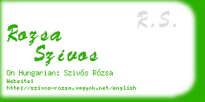 rozsa szivos business card